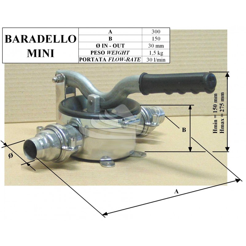 BINDA POMPA BARADELLO MINI A AISI 304 AT