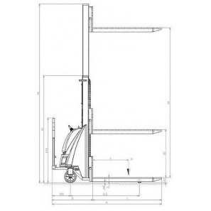 PRAMAC TX10/16 - Disegno tecnico con vista di profilo