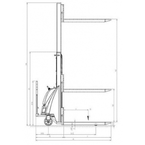 PRAMAC TX10/16 - Technical drawing with profile view