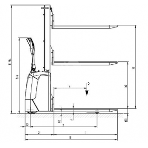 PRAMAC RX10/16 - Disegno tecnico con vista di profilo