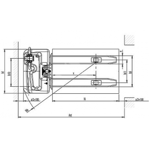 PRAMAC RX10/16 - Technical drawing with top view