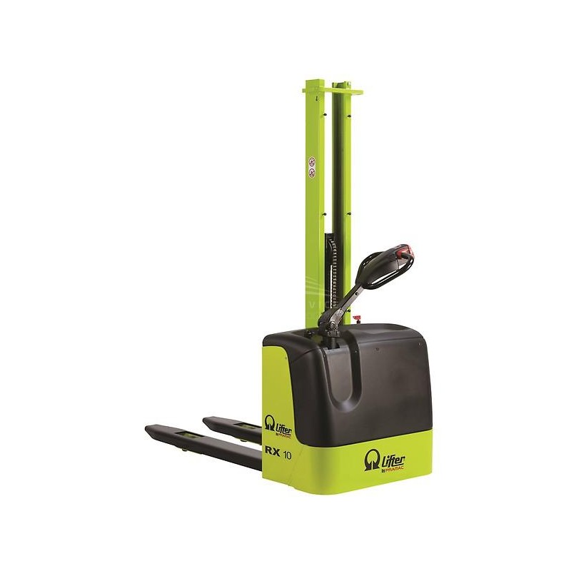 PRAMAC RX10/16 PLUS - Electric stacker with plus batteries and a normal free lifting of 1510 mm