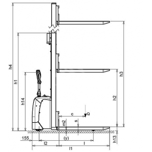 PRAMAC GX12/25 BASIC - Disegno tecnico con vista di profilo