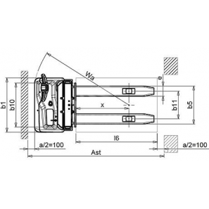 PRAMAC GX12/25 BASIC - Technical drawing with top view