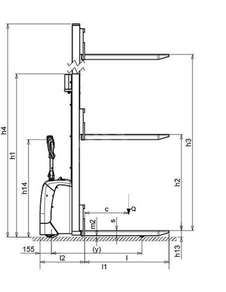 PRAMAC GX12/29 EVO - Technical drawing with profile view