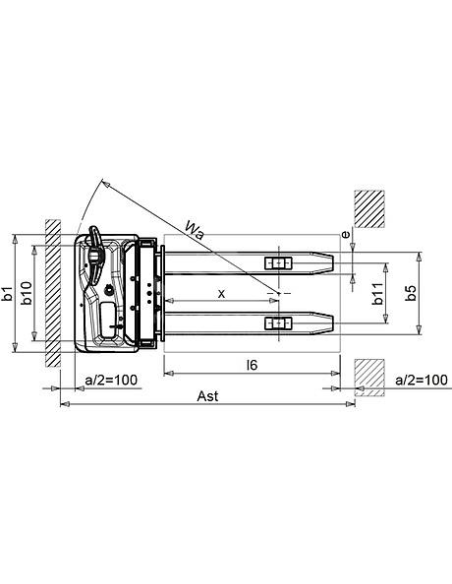 PRAMAC GX12/29 EVO - Technical drawing with top view