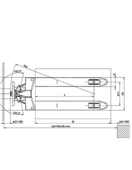 PRAMAC GS25S4 - Disegno tecnico con vista dall'alto