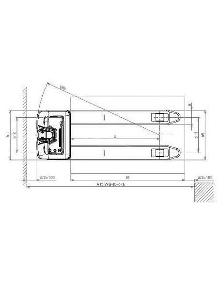 PRAMAC CX12 - Disegno tecnico con vista dall'alto