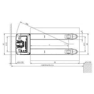 PRAMAC CX14 PLUS - Technical drawing with top view