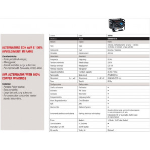 Genmac G6000ATS Generatore a Benzina 6000 Watt AVR con Quadro di Avviamento Automatico