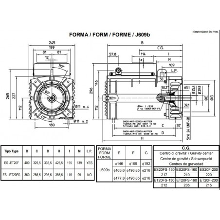 MECC ALTE ES20FS-160 SINGLE PHASE ALTERNATOR 9.5 KVA AVR