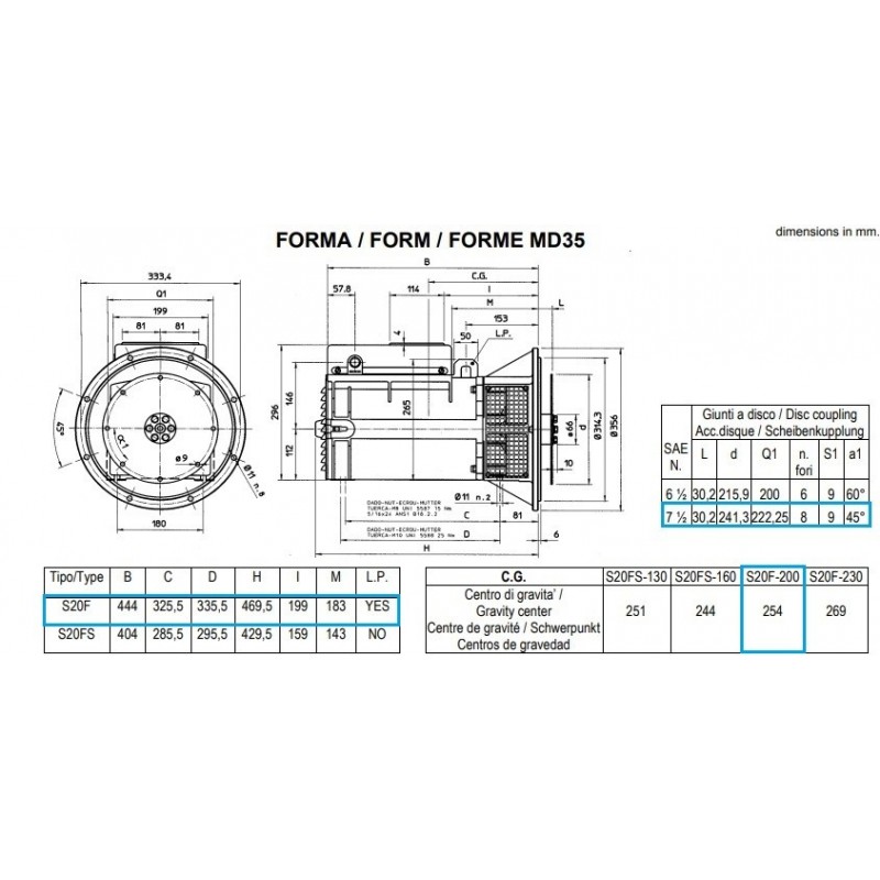 Mecc Alte Single phase brushless alternator 12 KVA with capacitor.