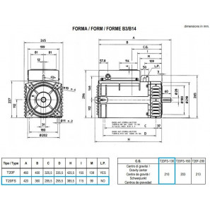 MECC ALTE T20F ALTERNATORE TRIFASE CONDENSATORE