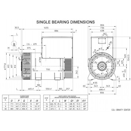MECC ALTE ECO43-1M/4 THREE PHASE ALTERNATOR 1025 KVA AVR MECC ALTE ECO43-1M/4 THREE PHASE ALTERNATOR 1025 KVA AVR
