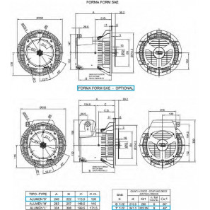 LINZ ALUMEN SB Single-phase alternator 3.5 kVA 50 Hz with Damping Cage