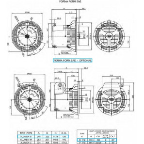 LINZ ALUMEN SB Alternatore Monofase Sincrono 4.2 kVA 60 Hz con Gabbia di Smorzamento