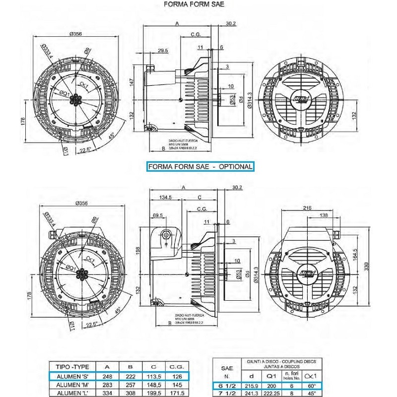 LINZ ALUMEN SB Single-phase alternator 4.2 kVA 60 Hz with Damping Cage