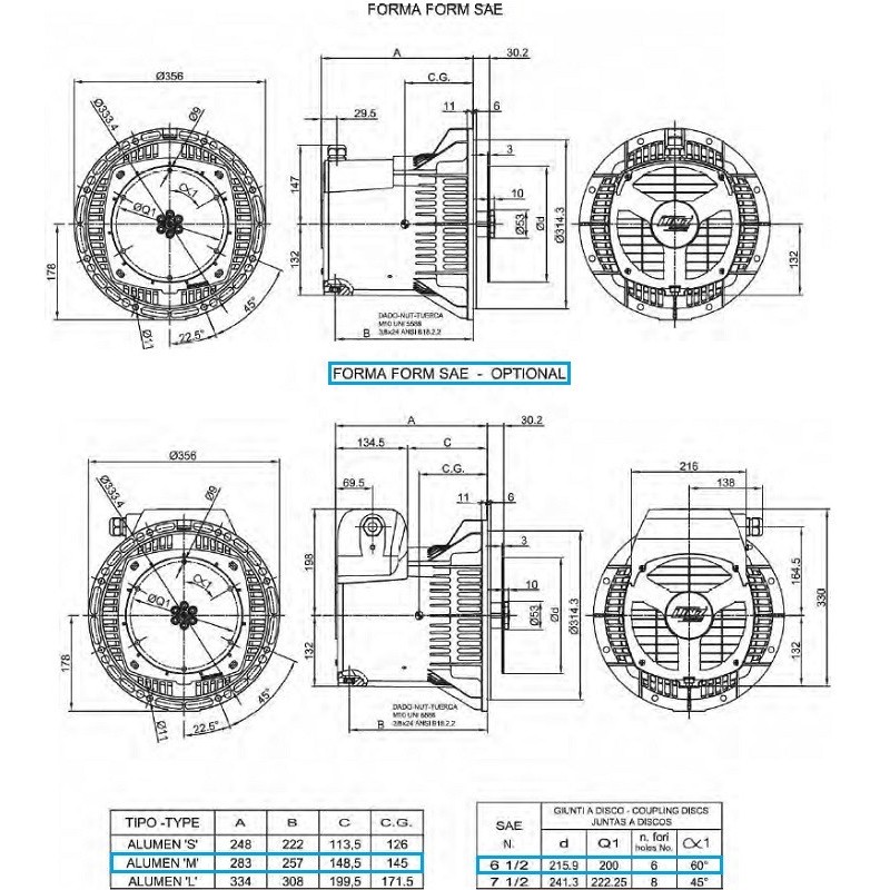 LINZ ALUMEN MD Alternatore Monofase Sincrono 5 kVA 50 Hz con Gabbia di Smorzamento