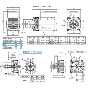 LINZ E1S11M B Three-phase alternator 230V/400V 13.5 kVA 50 Hz Compound