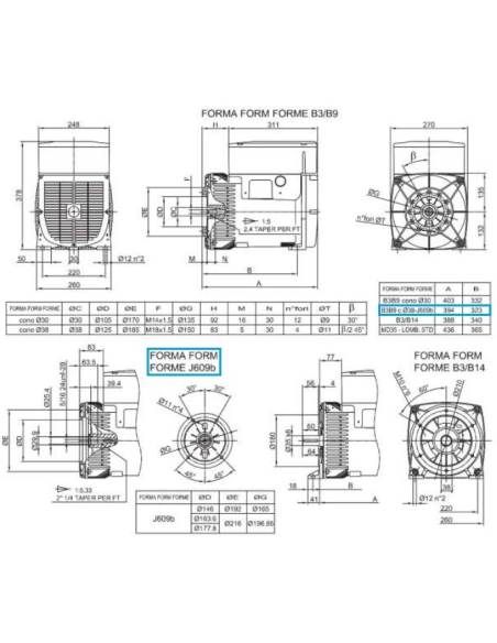 LINZ E1S13S A/4 Alternatore Trifase 4 poli 9.6 kVA 60 Hz Compound