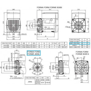LINZ E1S13S B/4 Three-phase alternator 4 poles 10 kVA 50 Hz Compound
