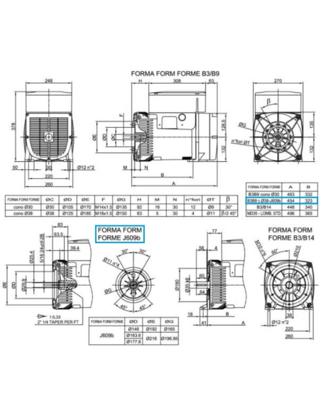 LINZ E1X13S A/4 Alternatore Trifase 4 poli 6.5 kVA 50 Hz AVR