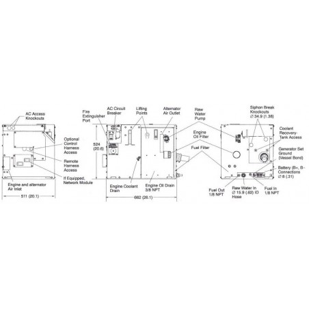 CUMMINS ONAN MDKBH QUIET DIESEL MARINE GENERATOR SET 4 KW AVR