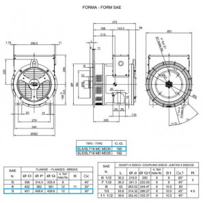 LINZ SLT18 MC Alternatore Trifase 4 poli 15 kVA 50 Hz AVR