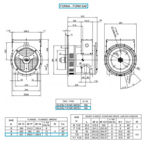 LINZ SLT18 MD Alternatore Trifase 4 poli 20 kVA 50 Hz AVR