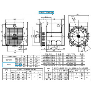 LINZ PRO18M E/4 Alternatore Trifase 4 poli 42 kVA 50 Hz AVR