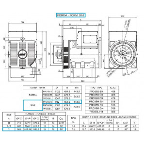 LINZ PRO35S D/4 Three-phase alternator 4 poles 550 kVA 50 Hz AVR