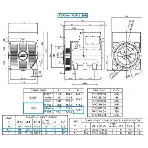 LINZ PRO35M G/4 Alternatore Trifase 4 poli 725 kVA 50 Hz AVR