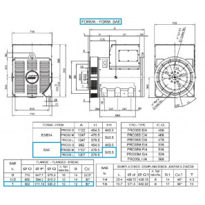 LINZ PRO35L H/4 Alternatore Trifase 4 poli 800 kVA 50 Hz AVR
