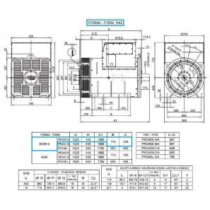 LINZ PRO40L E/4 Alternatore Trifase 4 poli 1500 kVA 50 Hz AVR