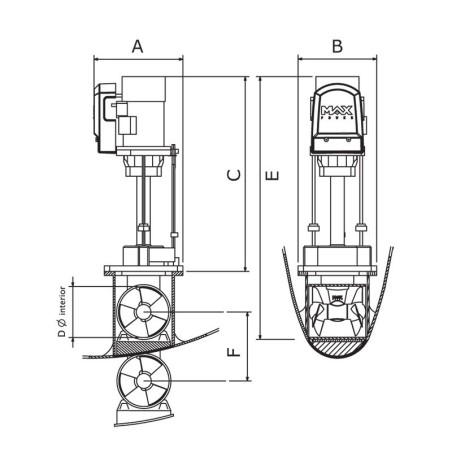 Electric Retractable Thruster MAX POWER VIP 150 24V ELECTRIC Electric Retractable Thruster MAX POWER VIP 150 24V ELECTRIC