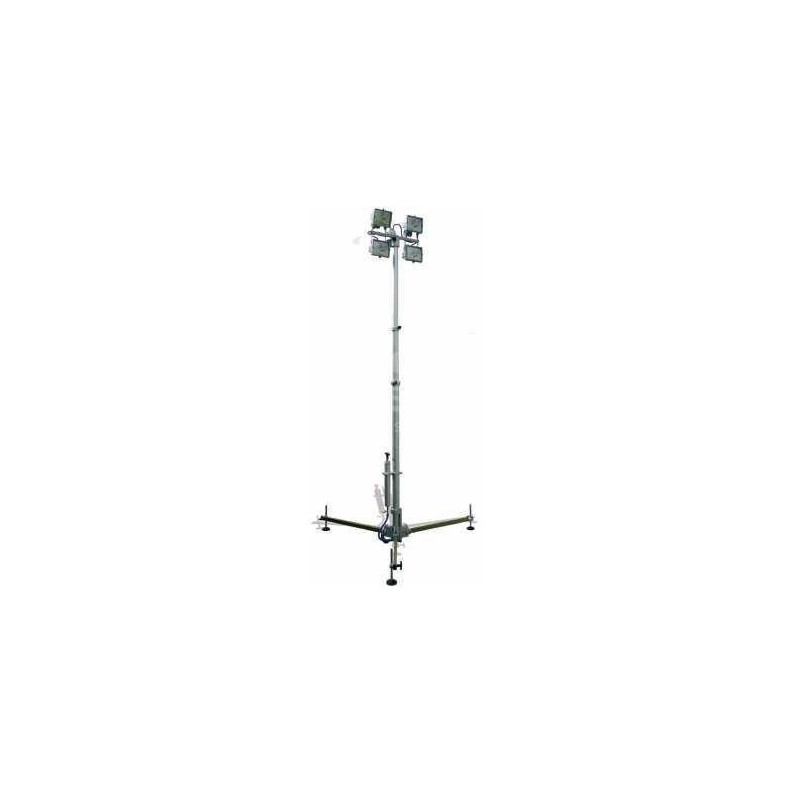 TF1 TORRE FARO 4x500W ALOGENA - COLONNA STAR 5 SFILI CON TREPPIEDE