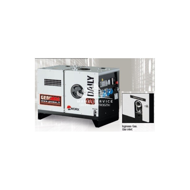 GENMAC Daily-GAS RG5900HS NG Gruppo Elettrogeno Trifase 6 KVA 4.8 KW AVR