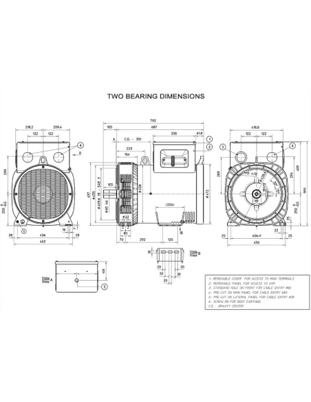 MECC ALTE ECP34-1S/4 C-TYPE ALTERNATORE TRIFASE 87.5 KVA AVR