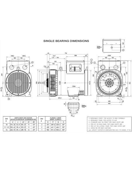 MECC ALTE ECP34-2M/4 C-TYPE ALTERNATORE TRIFASE 135 KVA AVR