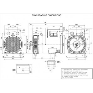 MECC ALTE ECP34-2L/4 C-TYPE ALTERNATORE TRIFASE 165 KVA AVR