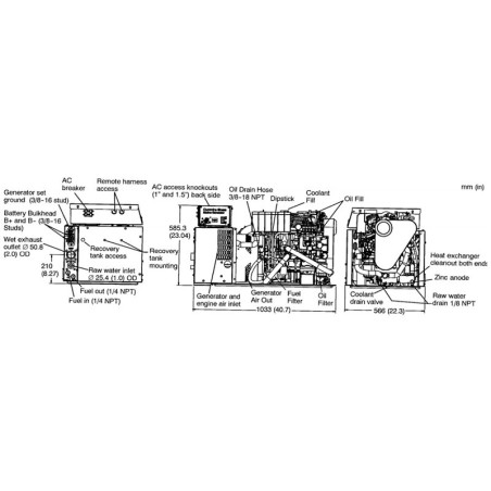 CUMMINS MARINE GENERATOR  ONAN MDKDV SINGLE PHASE SET 19 KW AVR