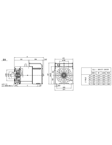 MECC ALTE ECP3-3S/2 ALTERNATORE TRIFASE 12.5 KVA AVR