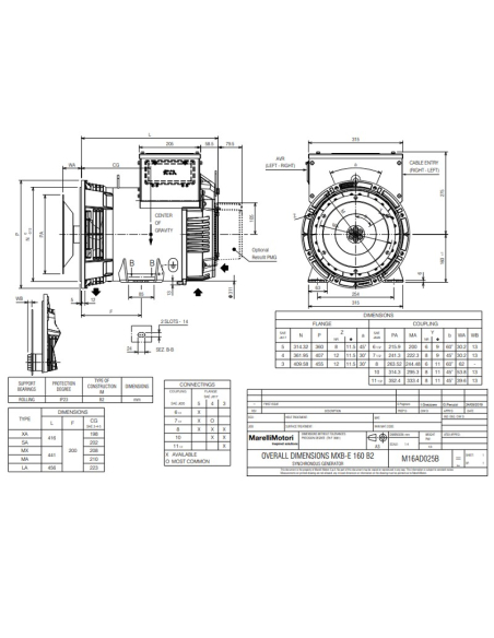 MARELLIMOTORI ALTERNATORE 15KVA MXB-E 160 MX4