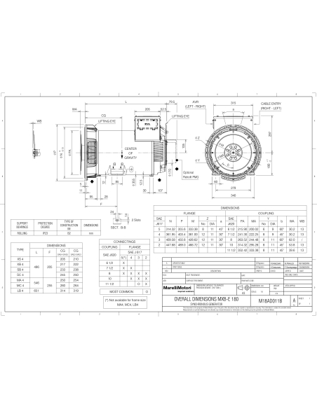 MARELLIMOTORI ALTERNATOR 30KVA MXB-E 180 XB4