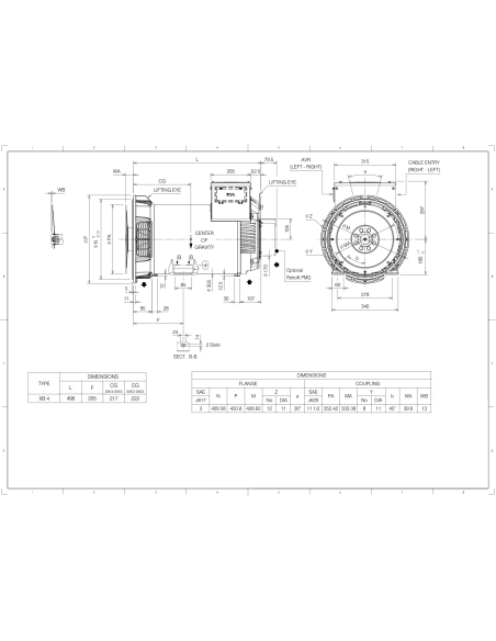 MARELLIMOTORI ALTERNATOR 30KVA MXB-E 180 XB4