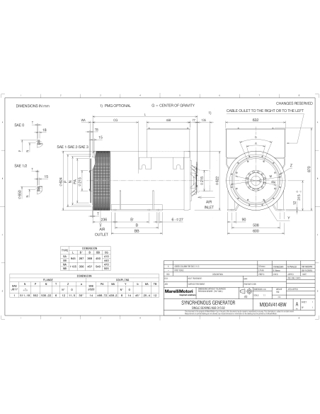 MARELLIMOTORI ALTERNATOR 350KVA MJB 315 SB4