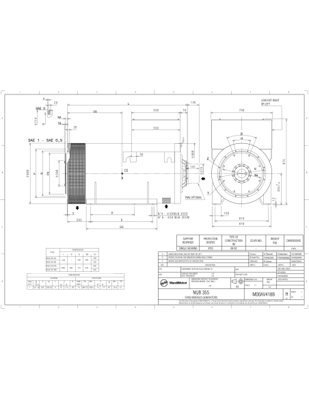 MARELLIMOTORI ALTERNATOR 350KVA MJB 315 SB4