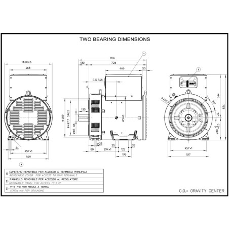 MECC ALTE ECO38 1S/4 C-TYPE 180KVA THREEPHASE ALTERNATOR