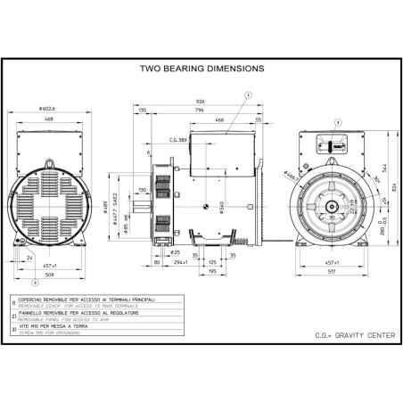 MECC ALTE ECO38 1M/4 C-TYPE ALTERNATORE TRIFASE 225KVA MECC ALTE ECO38 1M/4 C-TYPE ALTERNATORE TRIFASE 225KVA