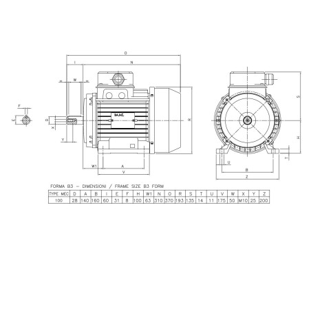 BA.M.E. MEC100 MOTOR 1,84KW 4 POLES
